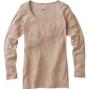 ブレスサーモ・ライトウエイトラウンドネック長袖シャツ レディース M ベージュ [73CW50149]