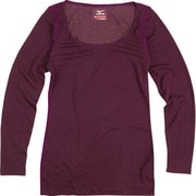 ブレスサーモ・ライトウエイトラウンドネック長袖シャツ レディース S ワイン [73CW50166]