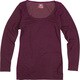 ブレスサーモ・ライトウエイトラウンドネック長袖シャツ レディース M ワイン [73CW50166]