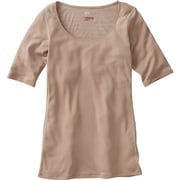 ブレスサーモ・ライトウエイトラウンドネック半袖シャツ レディース M ベージュ [73CW50449]