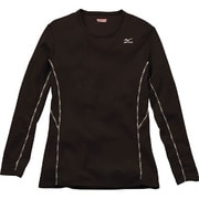 ブレスサーモ・ミドルウエイトクルーネック長袖シャツ レディース S ブラック [73CW31109]