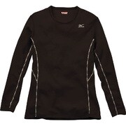 ブレスサーモ・ミドルウエイトクルーネック長袖シャツ レディース LL ブラック [73CW31109]