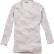 ブレスサーモ・ミドルウエイトラウンドネック8分袖シャツ レディース M ベージュ [73CW31249]