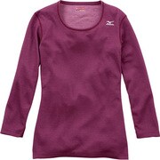 ブレスサーモ・ミドルウエイトラウンドネック8分袖シャツ レディース M ボルドー [73CW31266]