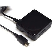 AC充電器 microUSBケーブル一体型 1.6m 1.00A 180°回転式収納プラグ ブラック RBAC075