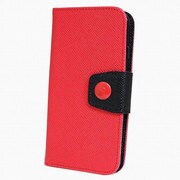 IQ-IP6KA-RDBK [iPhone 6専用 レザーケース カラフル ツートン 手帳型 レッド×ブラック]