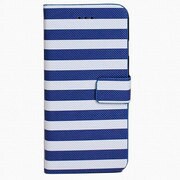 IQ-IP6B1-NVWH [iPhone 6専用 レザーケース ボーダー1 手帳型 ネイビー×ホワイト]