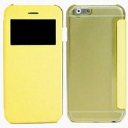 IQ-IP6KO-YE [iPhone 6専用 フリップケース 小窓付き 横開き 手帳型 イエロー]