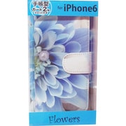 FW6-007 [Flowers ブル- iPhone 6/6s 4.7インチ用 手帳型ケース]