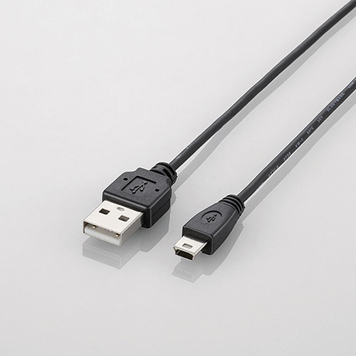 U2C-MXN05BK [USB2.0ケーブル A-miniB 極細 0.5m ブラック]