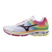 ランニングシューズ WAVE RIDER 18(ウエーブライダー 18) レディース 24.5cm ホワイト×ニジ [J1GD150870]