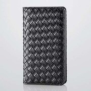 GALAXY Note Edge用 レザーケース 横フラップ メッシュ ブラック PM-SCGNEPLFYMBK