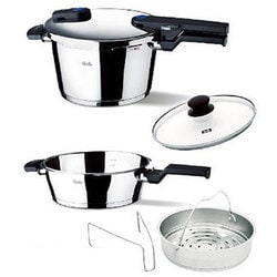 ヨドバシ.com - フィスラー Fissler 圧力鍋4.5L スキレット2.5L ビタクイック 圧力鍋4.5L＆スキレット 特別セット(ガラス蓋  ナカカゴ サンキャク レシピブック付) 通販【全品無料配達】