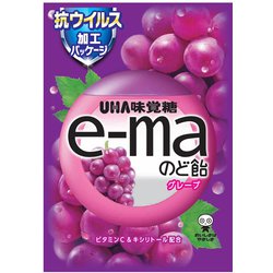 UHAピピン e-maのど飴袋 グレープ50g