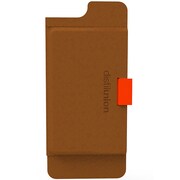 WLY602 [iPhone 6/6s用 Wally 革製プルタブアクションカードホルダー 茶]