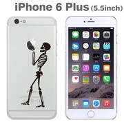 360-832 ブラック/スカル [iPhone 6 Plus/6s Plus専用 Applus アップラス ハードクリアケース]