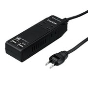 4ポート USB給電機能付 OAタップ 4個口 ブラック PPS-UTAP5BK