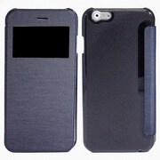 IQ-IP6PKO-NV [iPhone 6 Plus 小窓付き横開きケース ネイビー]