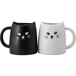 アニマルティー 黒ねこと白ねこのペアマグ SAN2140