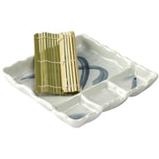 萬古焼 麺の器 仕切麺皿 すのこ付 ておこし流水 08845
