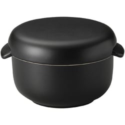 萬古焼 おひつ器 小 黒マット丸型 13716