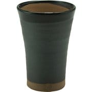 N702-03 [九谷焼 和窯  ビアカップ  250ml 黒釉焼締め]