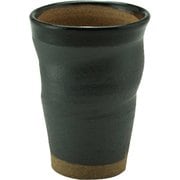 N704-03 [九谷焼/和窯えくぼ ビアカップ250ml/黒釉焼締め]