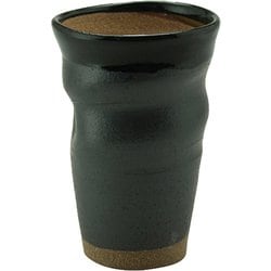 九谷焼/和窯えくぼ ビアカップ350ml/黒釉焼締め N704-04