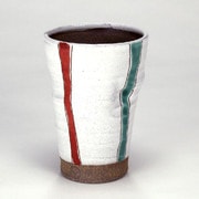 N704-06 [九谷焼/和窯えくぼ ビアカップ250ml/白釉色十草]