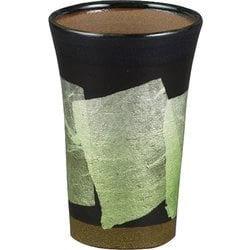 九谷焼 和窯  ビアカップ  250ml 銀彩 萌黄色 N705-01