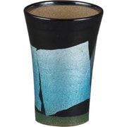 N705-03 [九谷焼 和窯  ビアカップ  250ml 銀彩 水色]