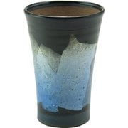 N705-06 [九谷焼 和窯  ビアカップ  350ml 銀彩 青色]