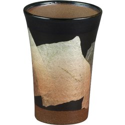 九谷焼 和窯  ビアカップ  250ml 銀彩 密柑色 N705-09