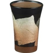 N705-09 [九谷焼 和窯  ビアカップ  250ml 銀彩 密柑色]