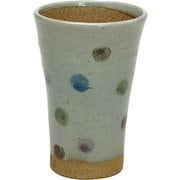 N703-13 [九谷焼 和窯  ビアカップ  250ml 四色水玉]