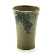 N704-10 [九谷焼 和窯  ビアカップ  250ml 色絵ぶどう]