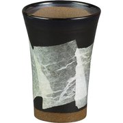 N705-11 [九谷焼 和窯  ビアカップ  250ml 銀彩 クリアー]