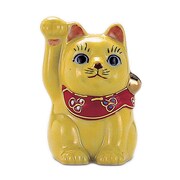 九谷焼 招き猫 黄ぬり 2.5号 (右手) N76-02