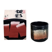 九谷焼 正峰作 色いろかっぷ 桐箱入 銀彩 蜜柑色 N40-12