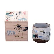 九谷焼 正人作 色いろかっぷ 桐箱入 鶴亀 N41-13