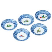 九谷焼 4号皿(取皿)揃 野菜文 K3-25