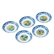 九谷焼 4.5号皿揃 吉田屋草花 K3-35
