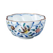 九谷焼 ぐい呑 祥瑞手花鳥 三浦晃禎 木箱入り K3-1203