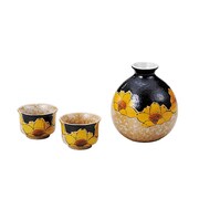 九谷焼 晩酌揃 金花茶 箱入り K3-1222