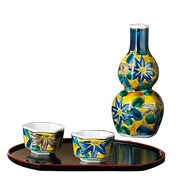 九谷焼 晩酌揃 吉田屋鉄仙(盆付) 箱入り K3-1225