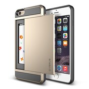 iPhone6 Plus 5.5インチ対応 Damda Slide ICカードケース搭載 プラスチック×TPU ハードケース シャインゴールド