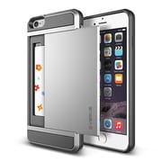 iPhone6 Plus 5.5インチ対応 Damda Slide ICカードケース搭載 プラスチック×TPUハードケース ライトシルバー