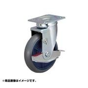 LR-150WJS-GR-20 [低始動抵抗キャスター Wストッパー・旋回金具付150 グレー シャフト20]
