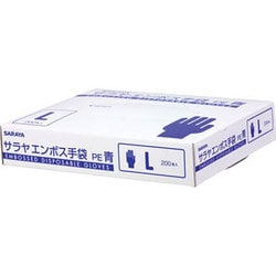 51095 [エンボス手袋 PE 青 200枚入り Lサイズ 粉なし]