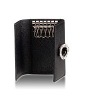 BVLGARI・BVLGARI キーケース キーホルダー6個 グレインカーフレザー ブラック 30422BK